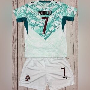 Kids Ronaldo Portugal Jersey 26’ Away Kit (Jersey + Shorts) MEDIUM (26) Age: 8-9